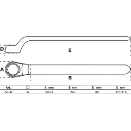 BGS VDE-Einringschlüssel tief gekröpft SW 32 mm