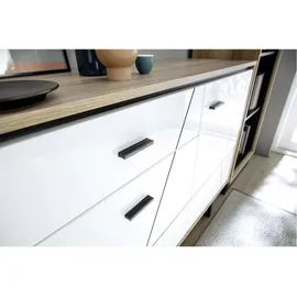 Quartier Sideboard Brolo 167 x 90,3 x 40 cm Eiche / Schwarz / Weiß