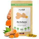 Bio Kurkuma Kapseln + schwarzer Pfeffer hochdosiert 600mg 120 Stück Curcuma Piperin Kapseln vegan glutenfrei gelantinfrei ohne Zusätze plastikfrei verpackt