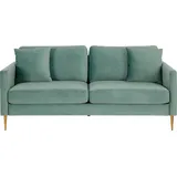 CosmoLiving by Cosmopolitan 3-Sitzer "Highland", grün (mintgrün), B:184cm H:81cm T:85cm, Veloursstoff 100% Polyester, COSMOLIVING BY COSMOPOLITAN, Sofas, pflegeleichter Veloursbezug, Sitz und Rücken gepolstert, Sitzhöhe 46cm