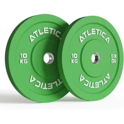 ATLETICA Color Bumper Plates | 2x10kg |Ø 50 mm Edelstahlring |Robust & langlebig EINHEITSGRÖSSE