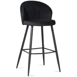 FineBuy 2er Set Barhocker FineBuy Barstuhl Samt Tresenhocker mit Lehne Hocker 110 kg