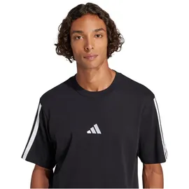 adidas Essentials 3-Streifen Single Jersey Kurzarm-T-Shirt Black / White 2 XL