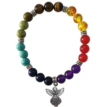 Saraswati Schutzengel Armband mit Metall Anhänger 6 cm