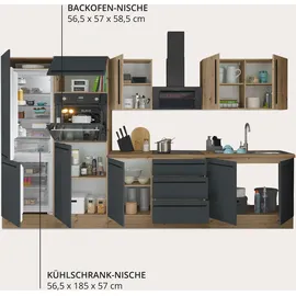 kochstation Küchenzeile Florida 330 cm schwarz