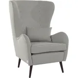 Guido Maria Kretschmer Home & Living Sessel "Salla auch in Fellimitat und Feincord, viele Bezugsarten, Ohrensessel", grau, H:118cm T:94cm, Samtcord (92% Polyester 8% Polyamid), Struktur (100% Polyester), Struktur Hahnentritt (100% Polyester), Struktur fein (100% Polyester), Samtoptik (100%