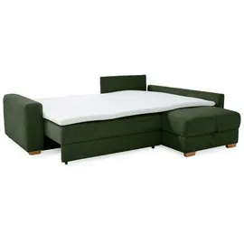 luma-home Eckcouch Cord 2-Sitzer Grün