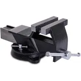 SCHEPPACH Schraubstock ASV360-100 Black Edition | schwenkbarer Drehteller | Spannweite 0-100 mm | Spannbackenbreite 102x18 mm | Ambossfläche 38x65 mm | robuster Stahl | 2 Bohrlöcher zur Befestigung