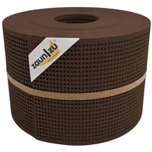 zaunzu® Sichtschutzstreifen Rille Gelocht 50 m x 19 cm Braun PP