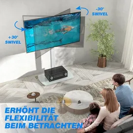 RFIVER TV-Ständer 32-65 Zoll höhenverstellbar schwenkbar 35 kg Weiß