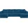 best mobilier Topaze - 7-Sitzer wohnlandschaft U-form - schlaffunktion und Bettkasten - Cord Schieferblau