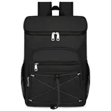 Kühlrucksack, Groß Isolierte Kühltasche, 30L Wasserdichten Kühltasche Rucksack, Ultraleicht Rucksäcke, Picknicktasche, Thermotasche, große Kapazität für Strand, Camping, BBQ (Schwarz)