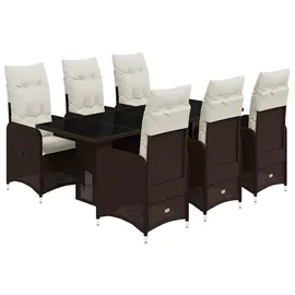 vidaXL Garten-Bistro-Set 7-tlg. Braun