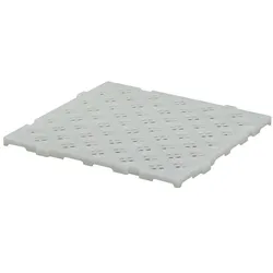 Kunststoff Bodenrost Bodenplatte für Sauna/Garten/Poolbereich 500 x 500 x 25 mm Weiß-Transparent