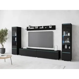 P & B Wohnwand Vera 4-tlg. ca. 240x130 cm Schwarz