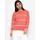 SASSYCLASSY Feinstrickpullover mit Kontraststreifen Koralle M