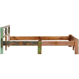 vidaXL Massivholzbett 160 x 200 cm Mehrfarbig