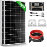 300W Solarpanel Set 2X150W 12V Monokristallin Wohnmobil Solaranlage mit Montage Halterung für RV Camping Hausboot