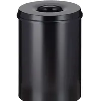 VepaBins Sicherheitspapierkorb, 30 Liter, Schwarz