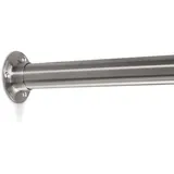 SOTECH 1 Stück Kleiderstange 1160 mm RUND Ø 25 mm mit 2 Stück Edelstahl Schrankrohrlager CIRCLE/Schrankrohr Edelstahl gebürstet/Garderobenstange rostfrei