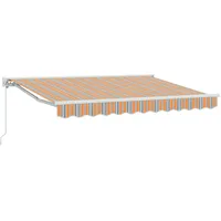 VidaXL Einziehbare Markise Manuell Bunt gestreift 350x200 cm Stoff