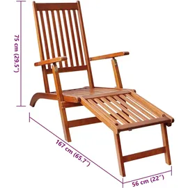 vidaXL Liegestuhl 51 x 20 x 20 cm grau 1 St.