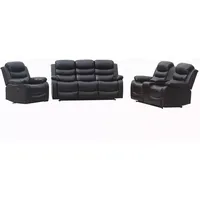 Home Cinema Relaxsofa Set 3-tlg. mit 5 Relaxfunktionen und Mittelkonsole – Dunkelbraun