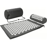 AKKEE Akupressurmatte Akupressur Set mit Akupressurkissen Massagematte 67 x 41 cm grau