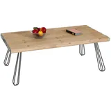 Mendler Couchtisch HWC-L73, Tisch Wohnzimmertisch, Industrial Massiv-Holz MVG-zertifiziert 120x60cm, natur