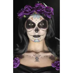Tag Der Toten Make Up Und Klebetattoo Set - OS