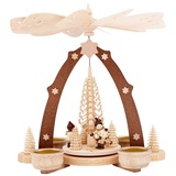 Schenk Holzkunst Weihnachtspyramide Teelichtpyramide Winterkinder, Hergestellt im Erzgebirge - Made in Germany