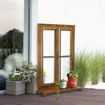 Outsunny Eisenfenster 55 x 19 x 80 cm Rustikal-Braun