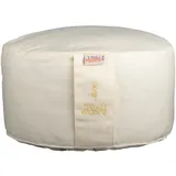 Ersatzbezug für Yogakissen rund Ø33x20 cm – Kissenhülle aus 100 % Baumwolle mit Kordelzug – Bezug für Meditationskissen – waschbar, atmungsaktiv, ohne Füllung – 1 Stück Yogazubehör (Winterweiß)