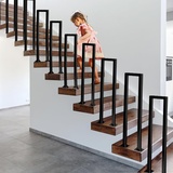 Handlauf Treppe, TreppengeläNder Innen für Treppen, GeläNder Treppe EingangsgeläNder U-FöRmiger GeläNder Treppe Handlauf Treppenhandlauf Bausatz Handlauf Schwarz (35cm, Stil 1)