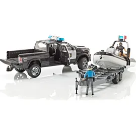 Bruder RAM 2500 Polizei Pickup mit Anhänger und Boot 2507 Spielzeugauto