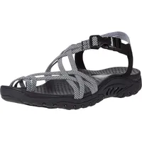 SKECHERS Damen Toe Thong Sandal Sportsandale, Schwarz/Weiß, 39 EU