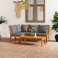 vidaXL Garten-Lounge-Set 4-tlg. braun/dunkelgrau 3057779