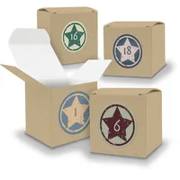 Adventskalender zum Füllen 24x Würfel BRAUN 650mm inkl Stickerbogen V05 Z20