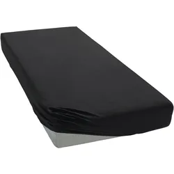 Spannbettlaken JANINE "ELASTIC 5002", schwarz, B:140-160cm L:200-220cm, Jersey-Elasthan, Obermaterial: 95% Baumwolle, 5% Elasthan, Laken, für Matratzen bis 35 cm Höhe, 95% Baumwolle, hochwertig, langlebig