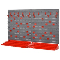 DURHAND Werkzeuglochwand mit 54-teiliges Zubehör grau, rot 53,5 x 23 x 95,5 cm (BxTxH)