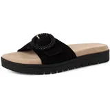 Marco Tozzi Damen Pantoletten aus Leder mit Schnalle, Schwarz, 38 EU