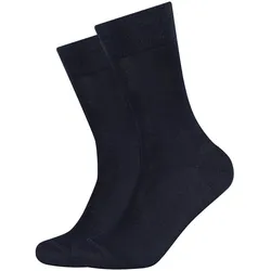 2er Pack camano Soft Mercerised Business Crew Socken Herren 0004 - navy 39-42