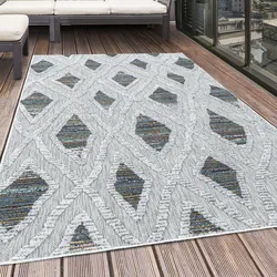 Teppich AYYILDIZ TEPPICHE "BAHAMA 5157,AYYILDIZ TEPPICHE,BAHA", bunt (multi), B:160cm H:8mm L:230cm, Polypropylen, Teppiche, Flachflor mit Hoch-Tief-Struktur, In-und Outdoor geeignet