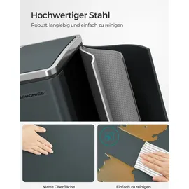 Songmics Mülleimer Abfalleimer, 30L, ergonomisch, Stahl - Blau