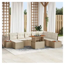 vidaXL Garten Essgruppe 9-tlg. Beige