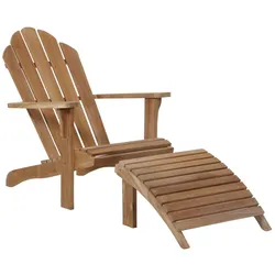 Brafab Margariti Liegestuhl mit Hocker Teak natur - Natur