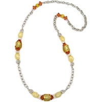 Gallay Perlenkette Kette Steinperle gelb mit Ankerkette (1-tlg) gelb