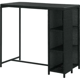 vidaXL Bartisch mit Regal 120 x 60 x 110 cm Schwarz