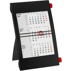 Tischkalender Drehkalender 2025/2026 schwarz/rot