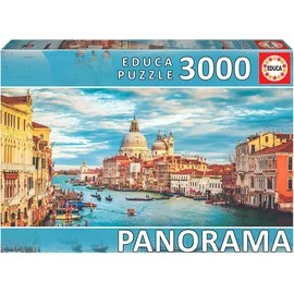 Educa 9219053 Panorama Puzzle 3000 Teile Venedig, Kanal